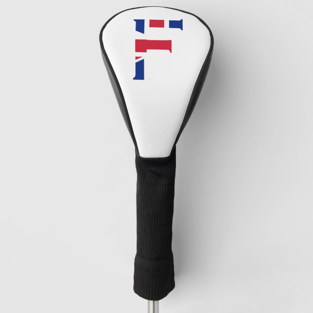 F Monogram overlaid on Union Jack Flag dccn Golf Head Cover (Front)