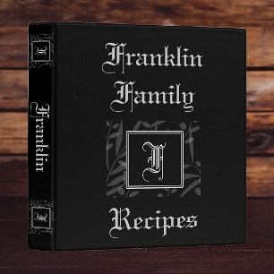F Monogram Recipe Book Binder