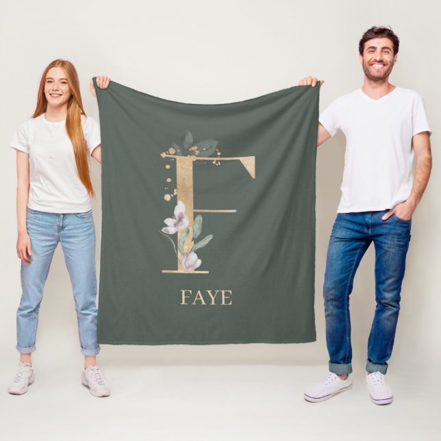 F Monogramme Floral Couverture en polaire personna (En situation)