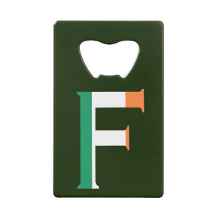 F Monogramme superposé sur le bocal drapeau irland