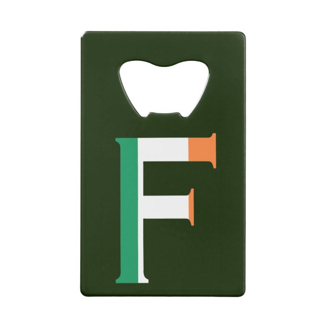F Monogramme superposé sur le bocal drapeau irland (Devant)