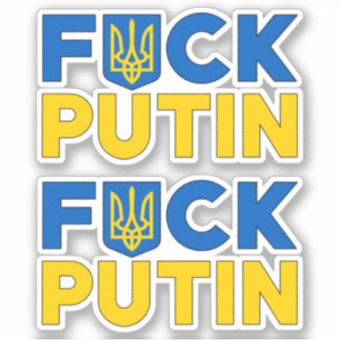 F Putin anti Putin puck futin Ukraine flag