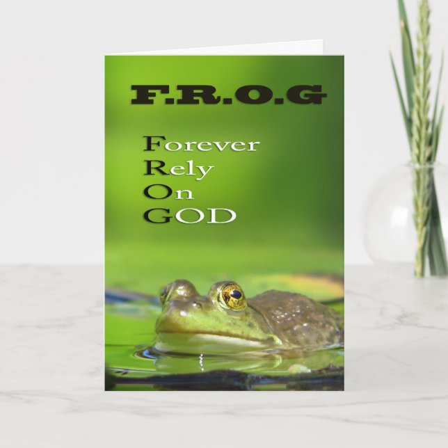 F.R.O.G Forever.Rely.On.GOD Greeting Cards (Front)