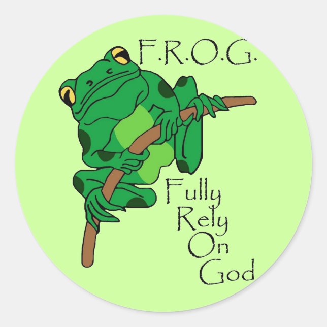 F.R.O.G. Fully Rely On God #1 Classic Round Sticker (Front)