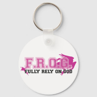 F.R.O.G. - Fully rely on God (pink) Keychain