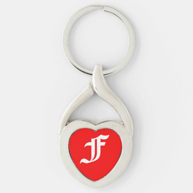 "F" Red Heart Keychain (Front)