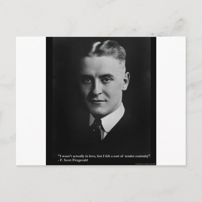 F Scott Fitzgerald Tender Curiosity Gifts & Tees Postcard (Front)
