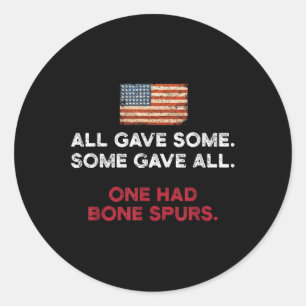 F Trump Shirt - Cadet Bone Spurs  Classic Round Sticker