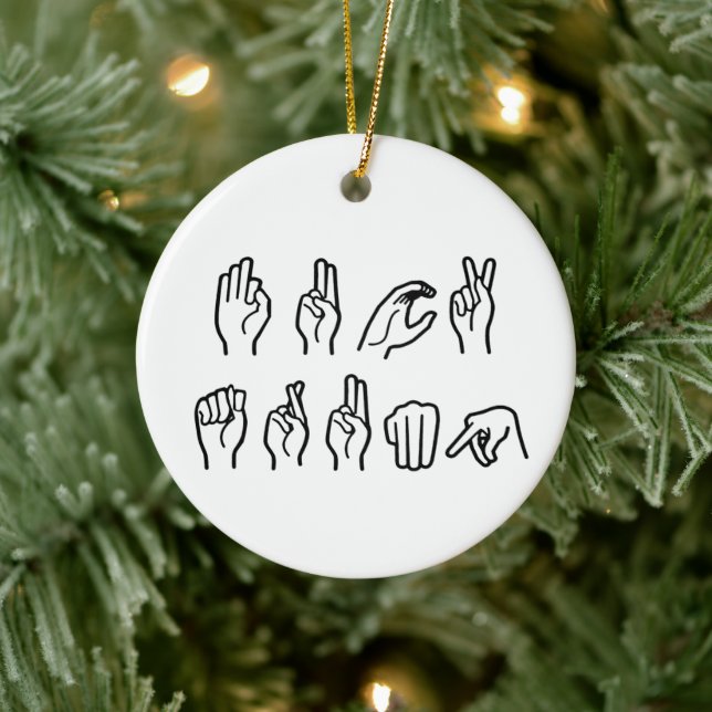 F TRUMP (SIGN LANGUAGE) CERAMIC ORNAMENT (Tree)