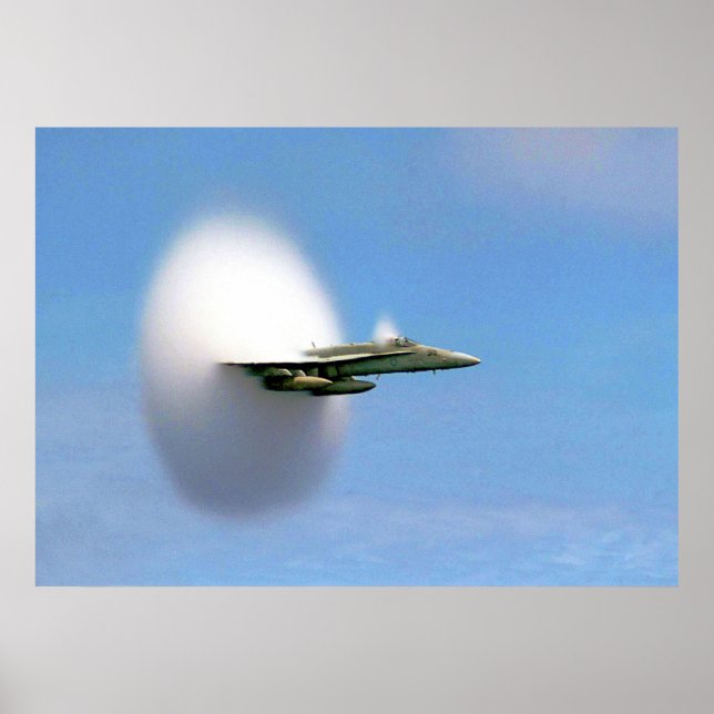 FA-18 Hornet Breaking Sound Barrier Poster (Front)