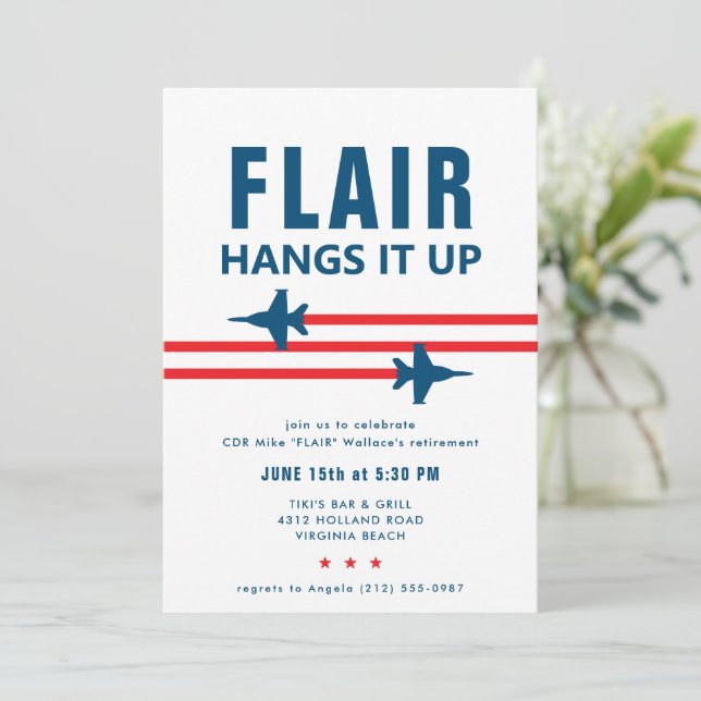 FA-18E Super Hornet Fighter Jet Party Invitation (Standing Front)
