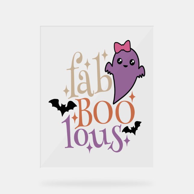 Fa BOO Lous Fa BOO Lous Halloween Ghost Acrylic Sign (Front)