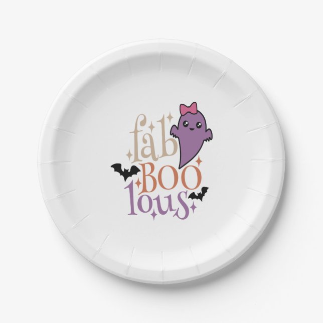 Fa BOO Lous Fa BOO Lous Halloween Ghost Paper Plate (Front)