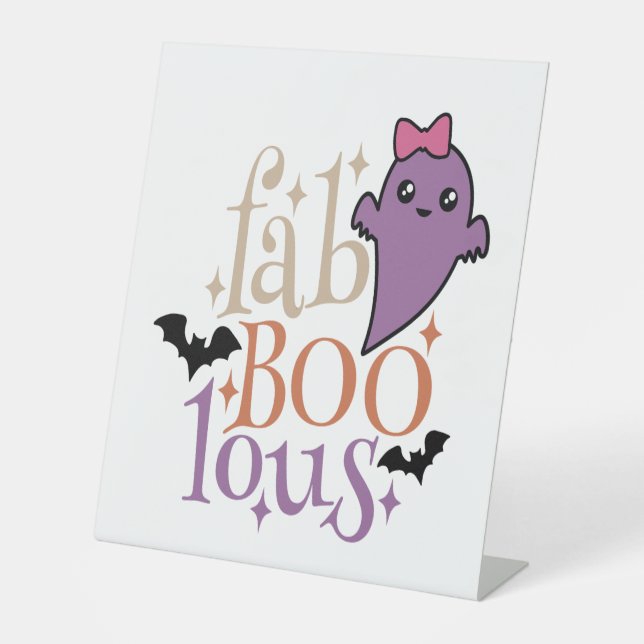 Fa BOO Lous Fa BOO Lous Halloween Ghost Pedestal Sign (Front)
