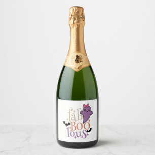 Fa BOO Lous Fa BOO Lous Halloween Ghost Sparkling Wine Label