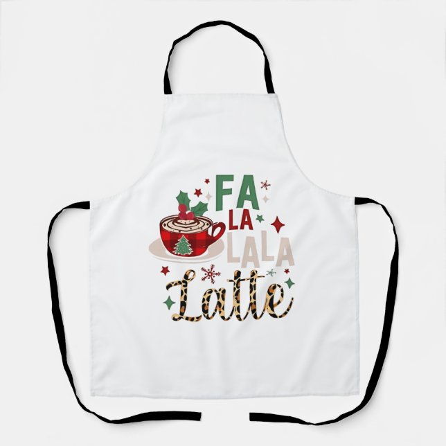 Fa Fa La La Latte Funny Christmas Santa Xmas  Apron (Front)