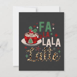 Fa Fa La La Latte Funny Christmas Santa Xmas Card