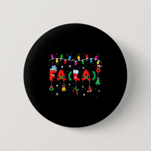 Fa (la) 8 Funny Christmas Lights Santa Fa La Math  2 Inch Round Button