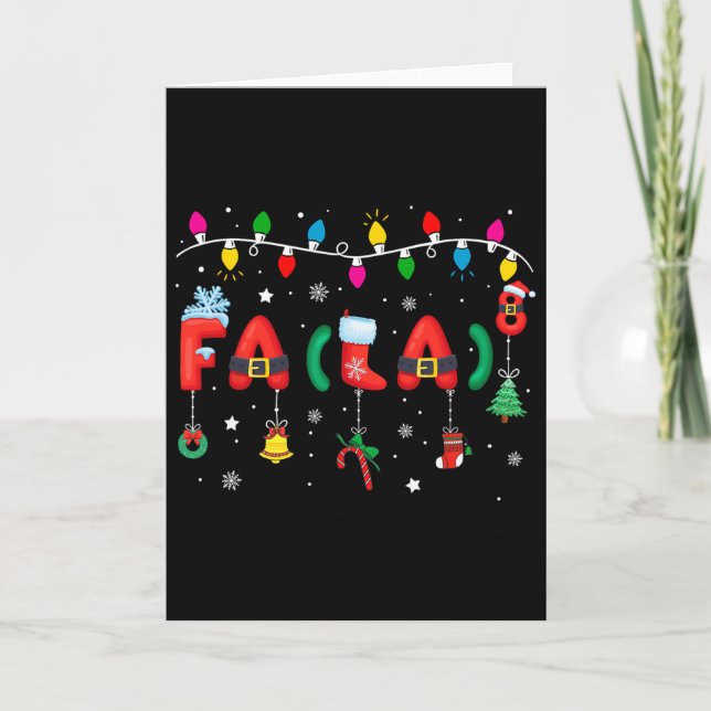 Fa (la) 8 Funny Christmas Lights Santa Fa La Math  Card (Front)