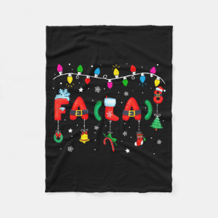 Fa (la) 8 Funny Christmas Lights Santa Fa La Math Fleece Blanket
