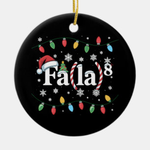 FA (LA)8 Funny Christmas Santa Fa La Math Teacher  Ceramic Ornament