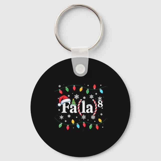 Fa (la) 8 Funny Christmas Santa Fa La Math Teacher Keychain (Front)