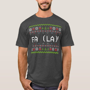 Fa La 8 Funny Christmas Santa Math Teacher Xmas  T-Shirt