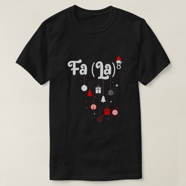 FA (LA) 8 Funny Christmas T Shirt Santa Fa La Math (Design Front)