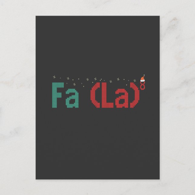 FA (LA)8 Funny Nerdy Math Christmas Xmas Gift  Postcard (Front)