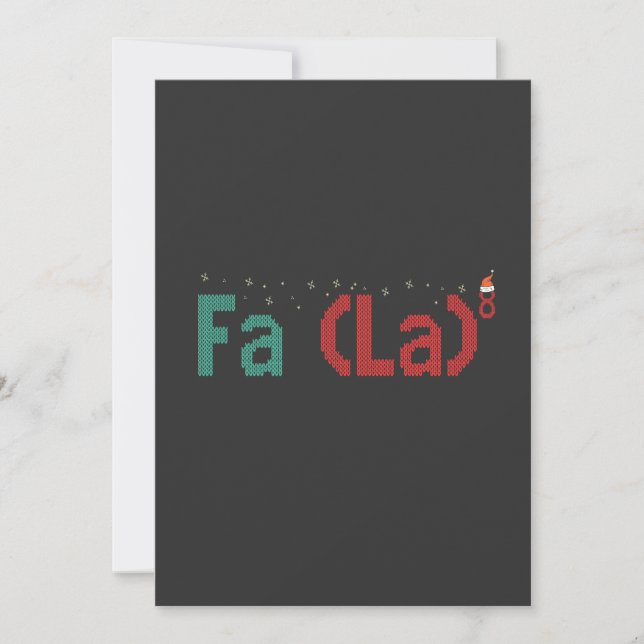 FA (LA)8 Funny Nerdy Math Christmas Xmas Gift  Thank You Card (Front)