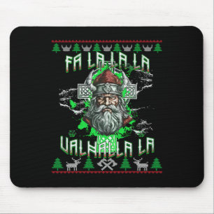 Fa La 8 Valhalla Santa Hat Viking Skull Christmas  Mouse Pad