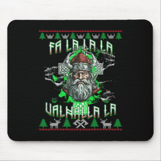 Fa La 8 Valhalla Santa Hat Viking Skull Christmas  Mouse Pad