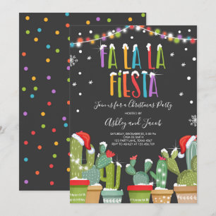 Fa La Fiesta Noël Fête Invitation Cactus