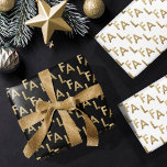 FA LA LA Bold Letters Modern Minimal Black & Gold Wrapping Paper Sheet<br><div class="desc">Minimal, bold, and modern fa la la bold letters wrapping paper. The design features fa la la typography in black and white with faux gold letters. 3 sheets - two sheets with white and faux gold letter design and one sheet with black and faux gold letters. A trendy wrapping paper...</div>
