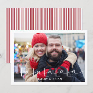 Fa La La Candy Christmas Card Flat Holiday Card