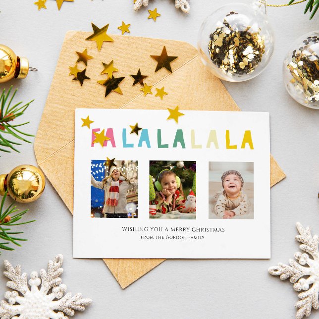 Fa La La Christmas Cute Pastel 3 Photo Collage (Creator Uploaded)