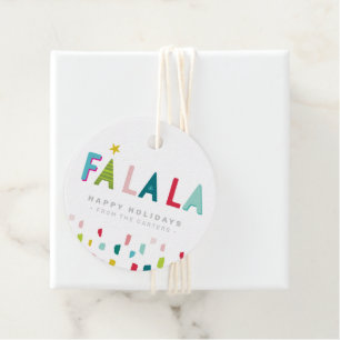 FA LA LA  CHRISTMAS GIFT fun bold bright colourful Favour Tags
