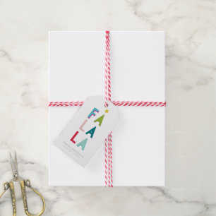 FA LA LA  CHRISTMAS GIFT fun bold bright colourful Tags