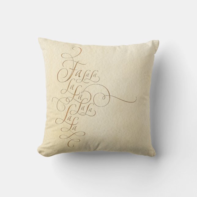 Fa la la - Christmas Lettering - Deck the Halls Throw Pillow (Front)