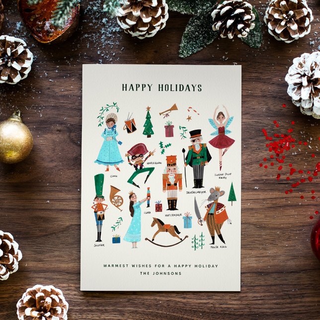 Fa La La Christmas Nutcracker Ballet Dancer Holiday Card (Nutcracker Christmas Holiday Greeting Card)