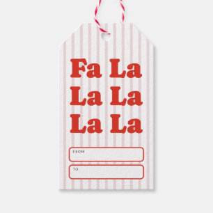 Fa La La Christmas Playful Striped Gift Tags