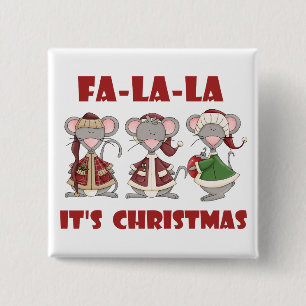 Fa La La Christmas T-shirts and gifts 2 Inch Square Button