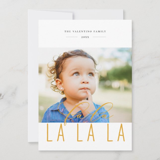 Fa La La Colourful Holiday Photo Card (Front)
