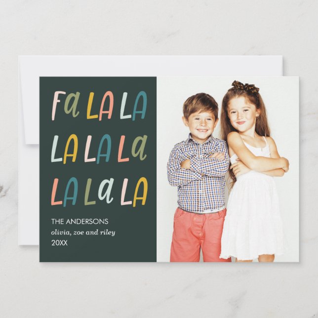 Fa La La | Couleurs pastel | Cartes photos de vaca (Devant)