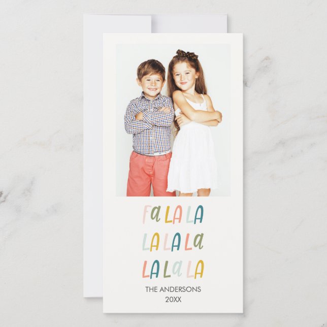 Fa La La | Couleurs pastel | Cartes photos de vaca (Devant)