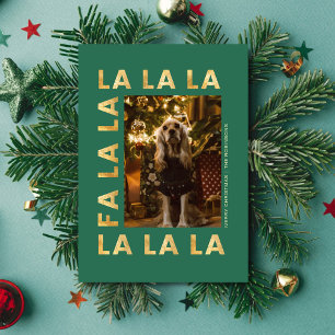 Fa la la Cute Pet Dog Christmas Family Photo Holiday Card