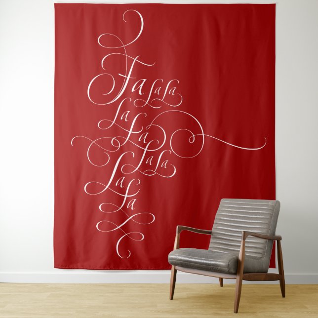 Fa la la - Deck the Halls - Christmas Calligraphy Tapestry (In Situ)