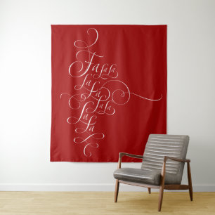 Fa la la - Deck the Halls - Christmas Calligraphy Tapestry