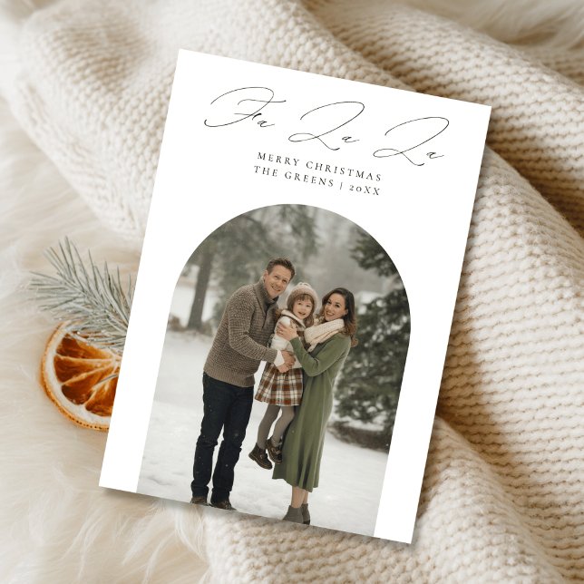Fa La La Elegant Arch Christmas Family Photo Holiday Card (Creator Uploaded)