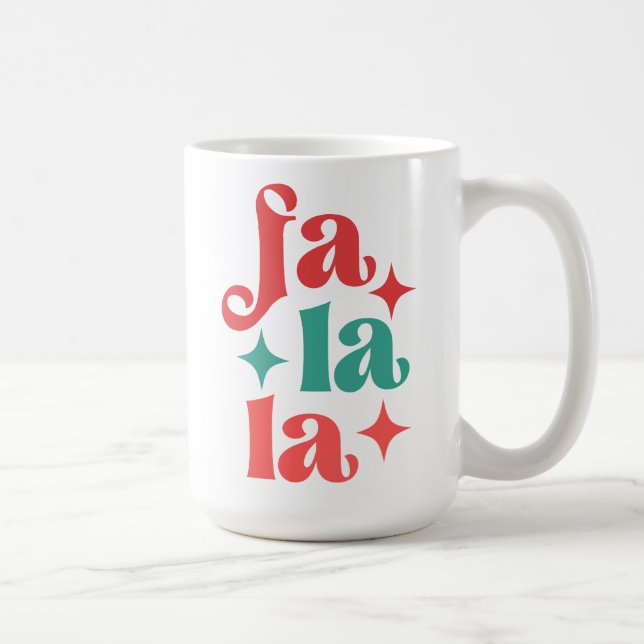 Fa La La - Festive Holiday Typography Design Coffee Mug (Right)